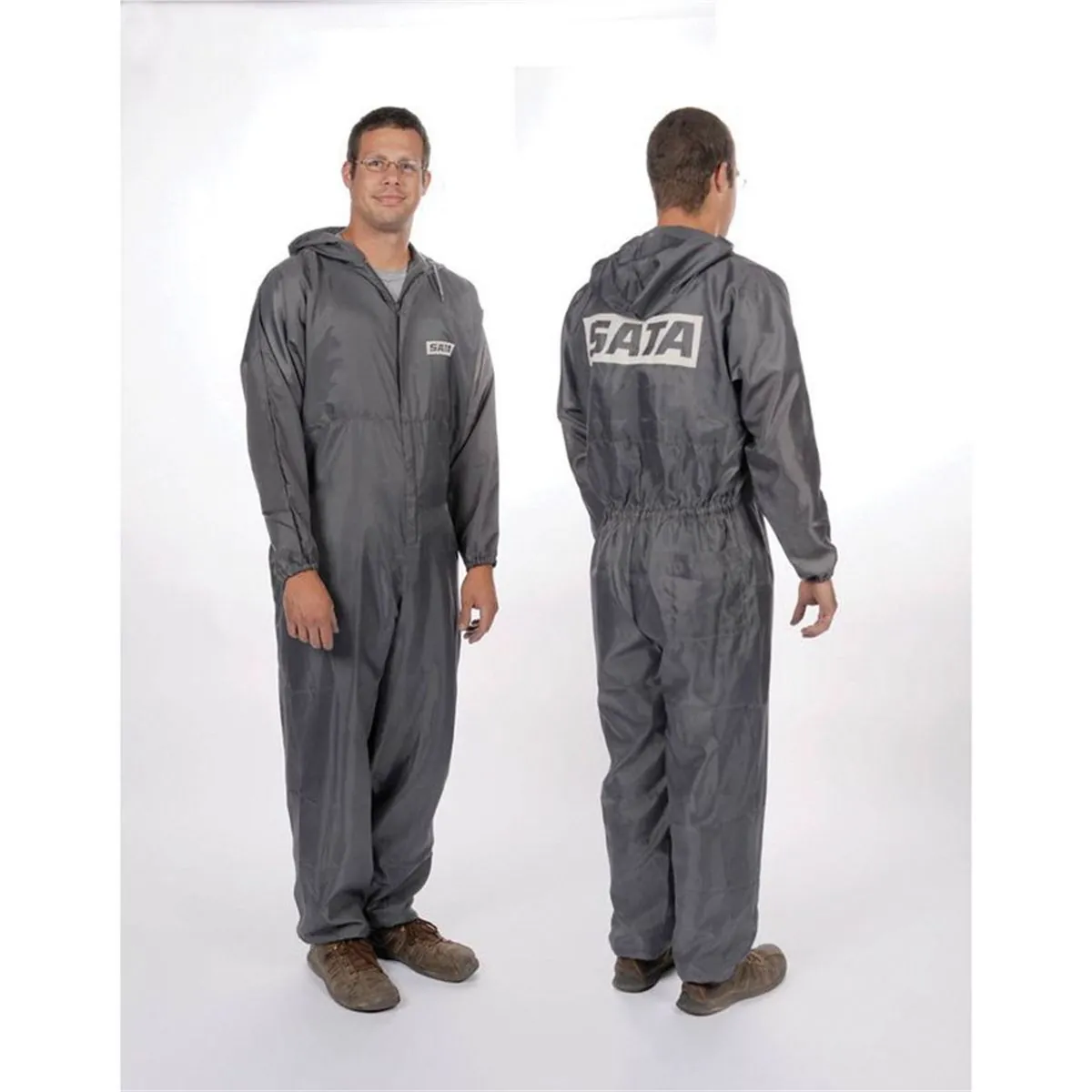 SATA Spray Equipment Dan-Am 520052G Paint Suit, Small, Gray, Elastic Waist