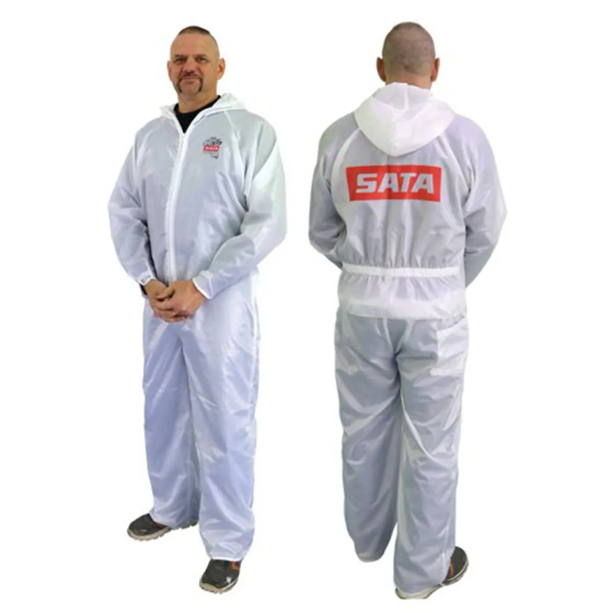 SATA Spray Equipment Dan-Am 530050W Paint Suit, X-Small, White, Elastic Waist
