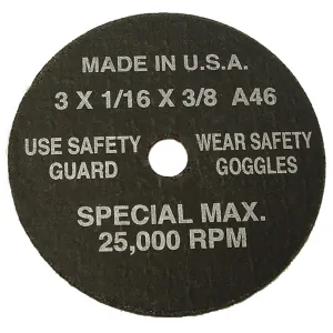 SG Tool Aid 5PK CUTOFF WHEEL 3" X 1/16 X 3/8 5PK