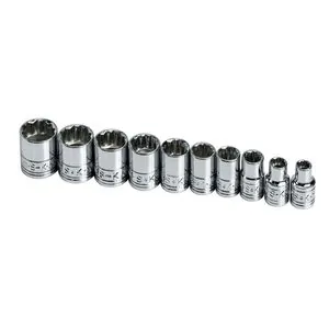 S K Hand Tools SOCKET SET 1/4IN. DRIVE 10PC STD 12 POINT