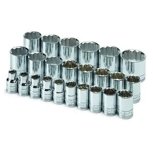 S K Hand Tools Set Skt 1/2dr Std 12pt Mt 24pc