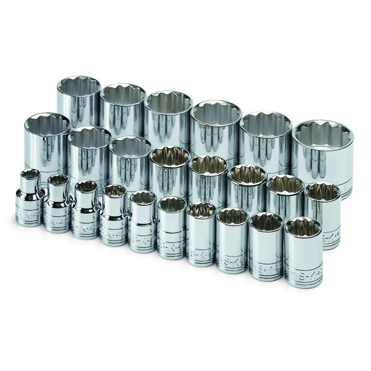 S K Hand Tools Set Skt 1/2dr Std 12pt Mt 24pc