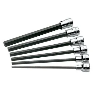 S K Hand Tools SOCKET HEX BIT SET 3/8IN. DRIVE 6PC METRIC LONG