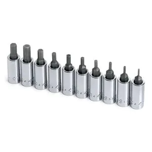 S K Hand Tools SOCKET HEX BIT SET 1/4IN. DRIVE 10PC 1/16 -1/4IN