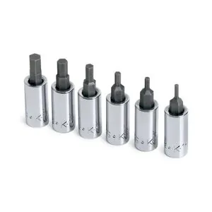 S K Hand Tools SOCKET HEX BIT SET 1/4IN. DRIVE 6PC 2MM TO 6MM