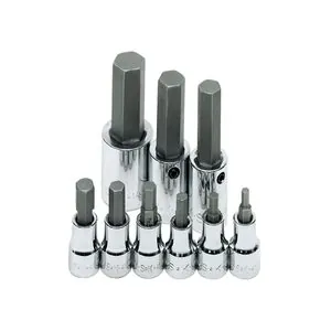 S K Hand Tools SOCKET HEX BIT SET 3/8IN. DRIVE 9PC METRIC