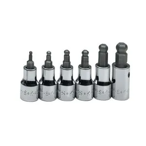 S K Hand Tools BALL HEX BIT SKT SET 6PC MET