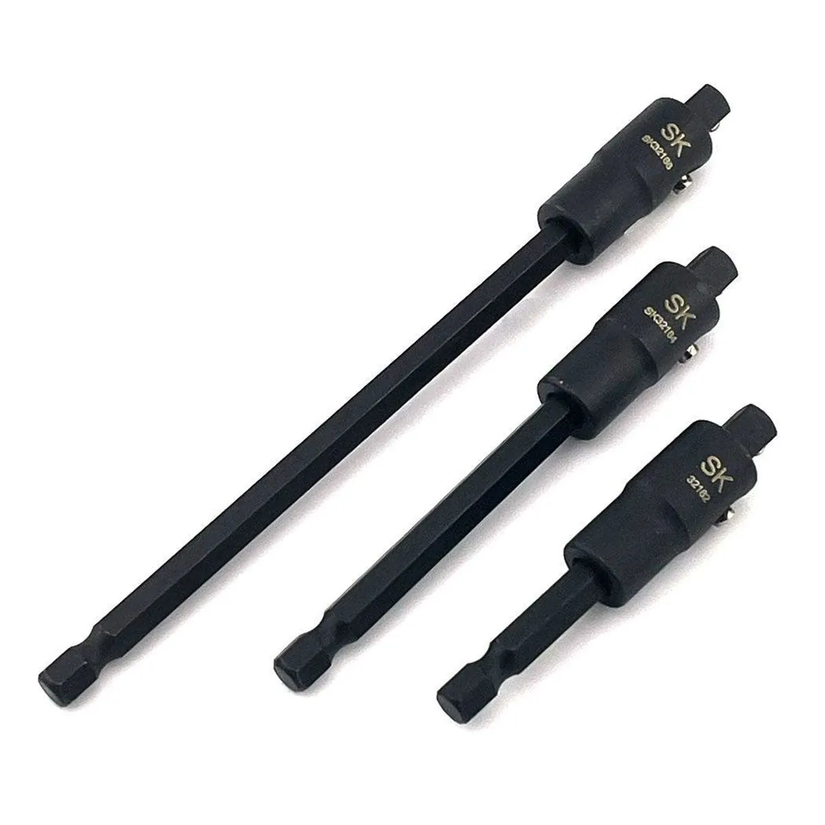 S K Hand Tools 3 Piece 1/4 Inch Power Drive Locking Extension Set