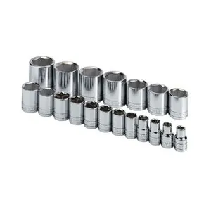 S K Hand Tools SOCKET SET 1/2IN. DRIVE 19PC SAE 6 POINT