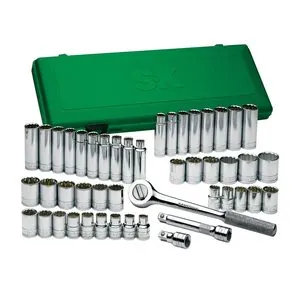 S K Hand Tools Socket Set 47 Pc. 1/2Dr 12 Point