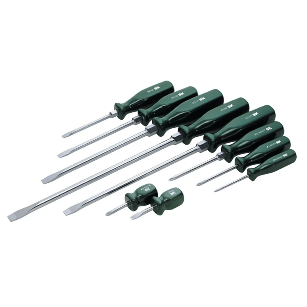 S K Hand Tools Screwdriver Set 9 Pc. Combination Suregrip