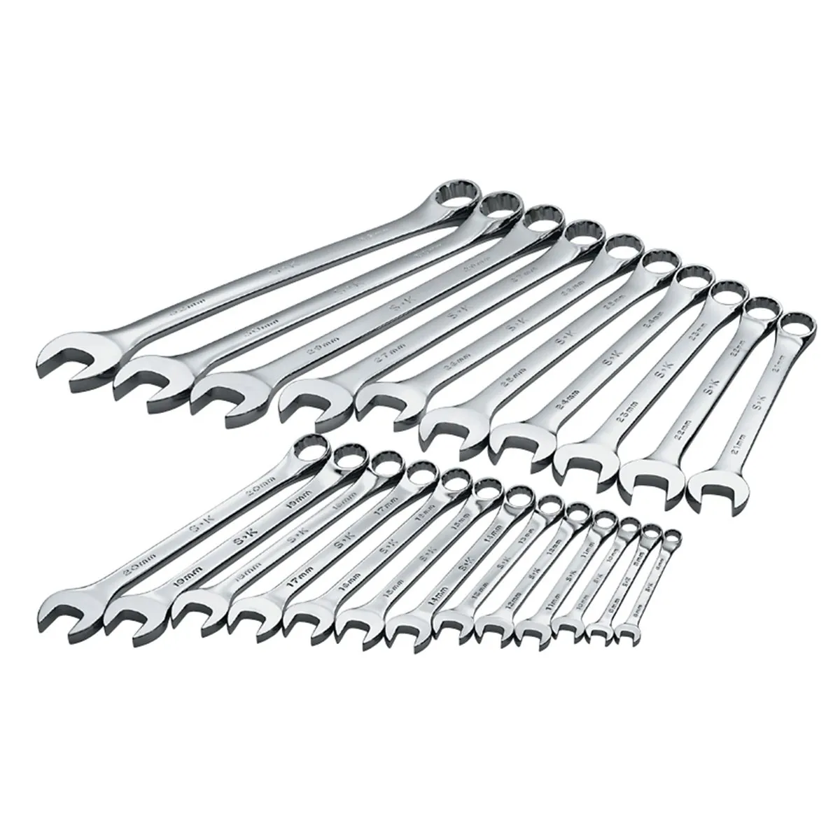 S K Hand Tools WRENCH SET COMBINATION 23 PC METRIC HI POLISH