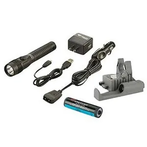 Strion DS HL Rechargeable Flashlight with Type A 12V DC PiggyBack, Black