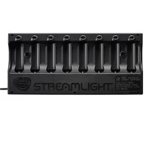 Streamlight Li-Ion 8-unit Bank Charger, No Battery Packs Included - Black