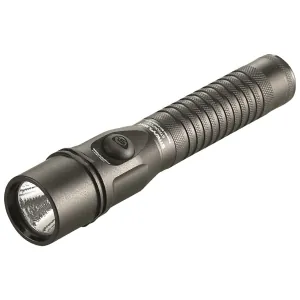 Streamlight Strion DS Bright and Compact Rechargeable Flashlight with Dual Switches with Rechargeable battery, Grip Ring, 120V/100V AC Charge Cord, Black