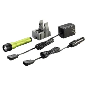 Streamlight Strion LED HL Rechargeable Flashlight 120V/100V AC/12V DC &hyphen; 1 Holder - Clam- Lime Green