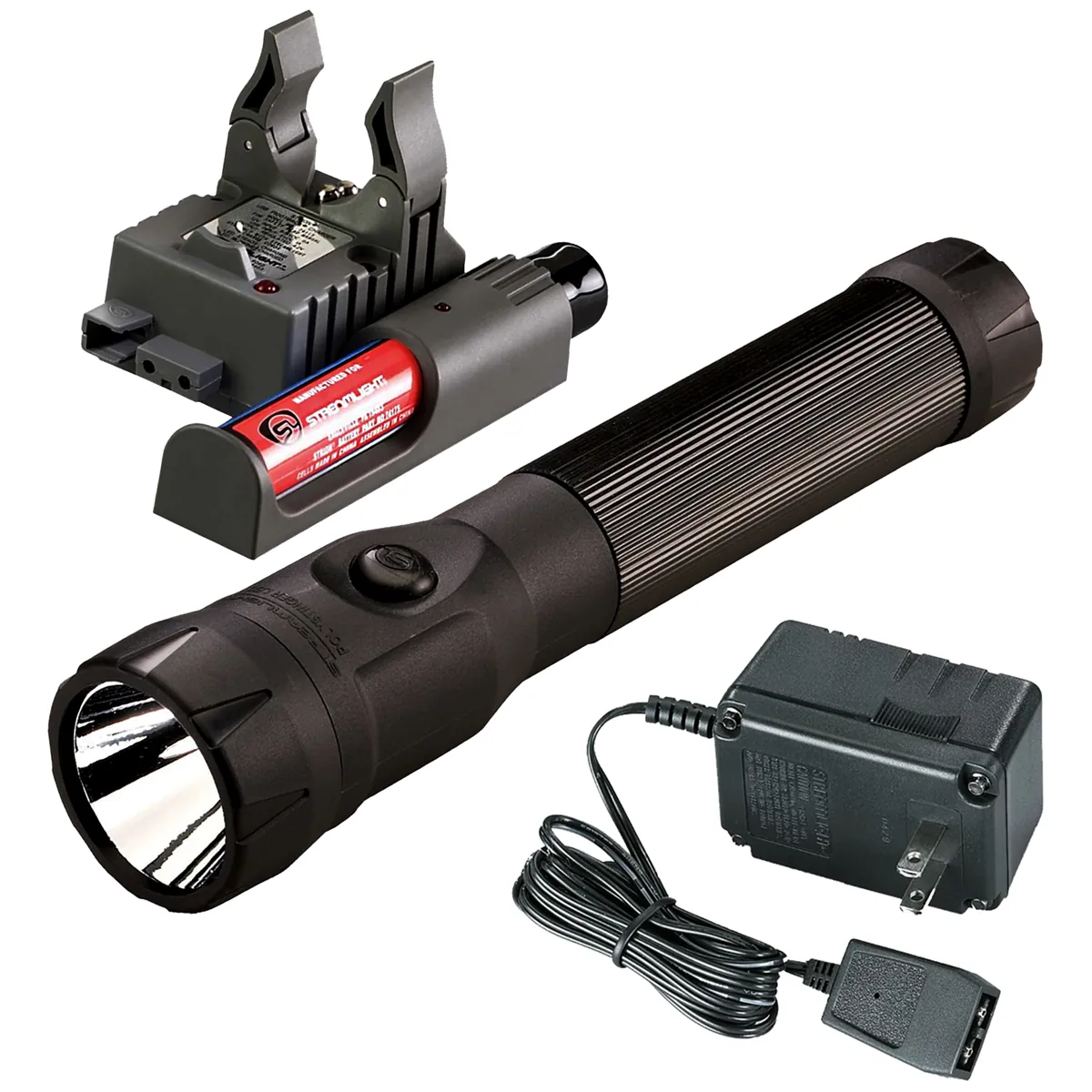 Streamlight 485 Lumen PolyStinger LED Flashlight - 120V/100V AC/12V DC - Smart Charge - Black