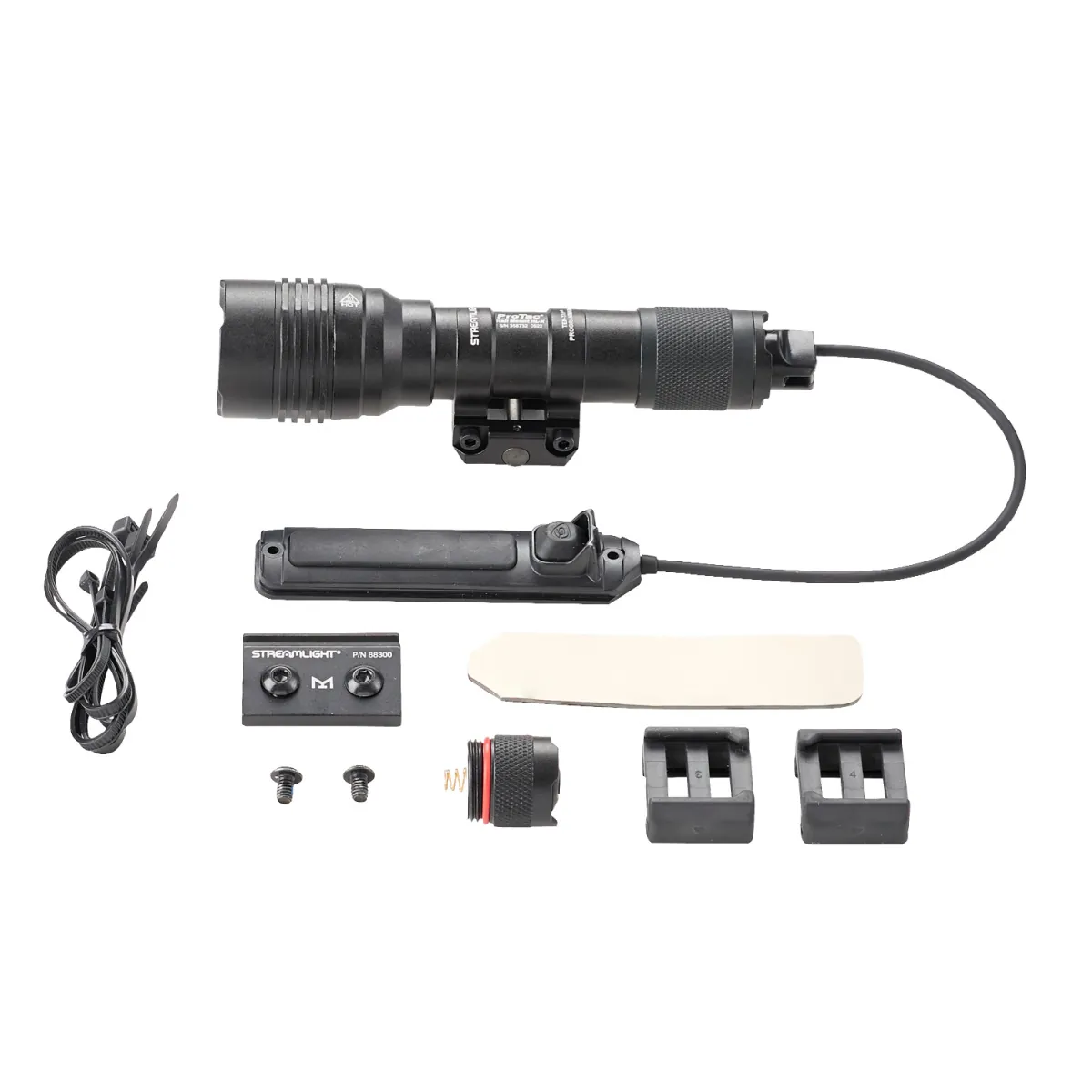 Streamlight Protac Rail Mount 1 Long Gun Light - Includes remote pressure switch, tailcap switch, mounting hardware, M-LOK mount, AA Alkaline battery and CR123A lithium battery - Black
