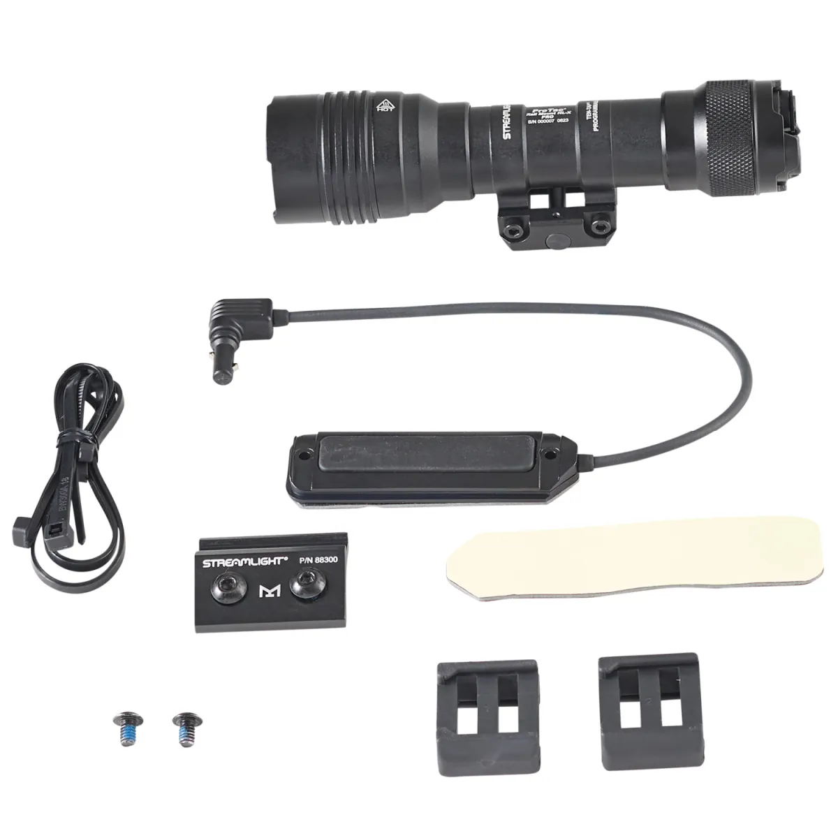 Streamlight ProTac Rail Mount HL-X Pro USB Long Range, Gun-Mounted Tactical Light - - Includes Jack-Cap, M-LOK Kit, Momentary Switch, Hardware Kit, 2.5 mm Allen Wrench, SL-B26 battery pack, 40 Inch USB Cord - Black