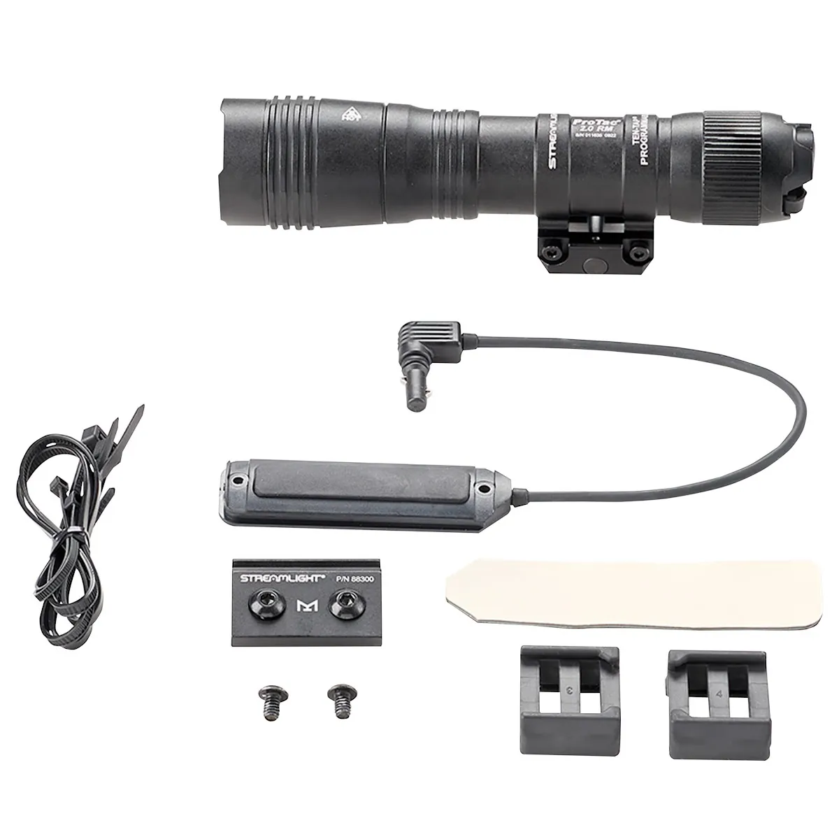 Streamlight ProTac 2.0 Rail Mount - System - Includes straight momentary pressure switch, SL-B50 battery pack, mounting hardware, USB-C cord, M-LOK mount - Black