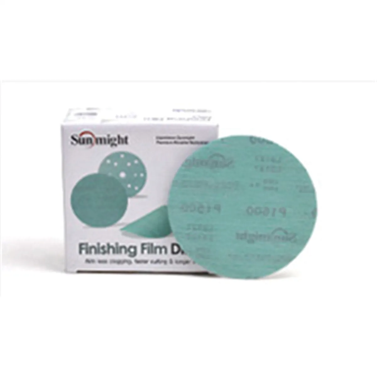 Sunmight USA Corporation Film 01424 Premium Open Coated No Hole Grip Disc, 6 in Dia, P2500 Grit, Premium Aluminum Oxide Abrasive, Green