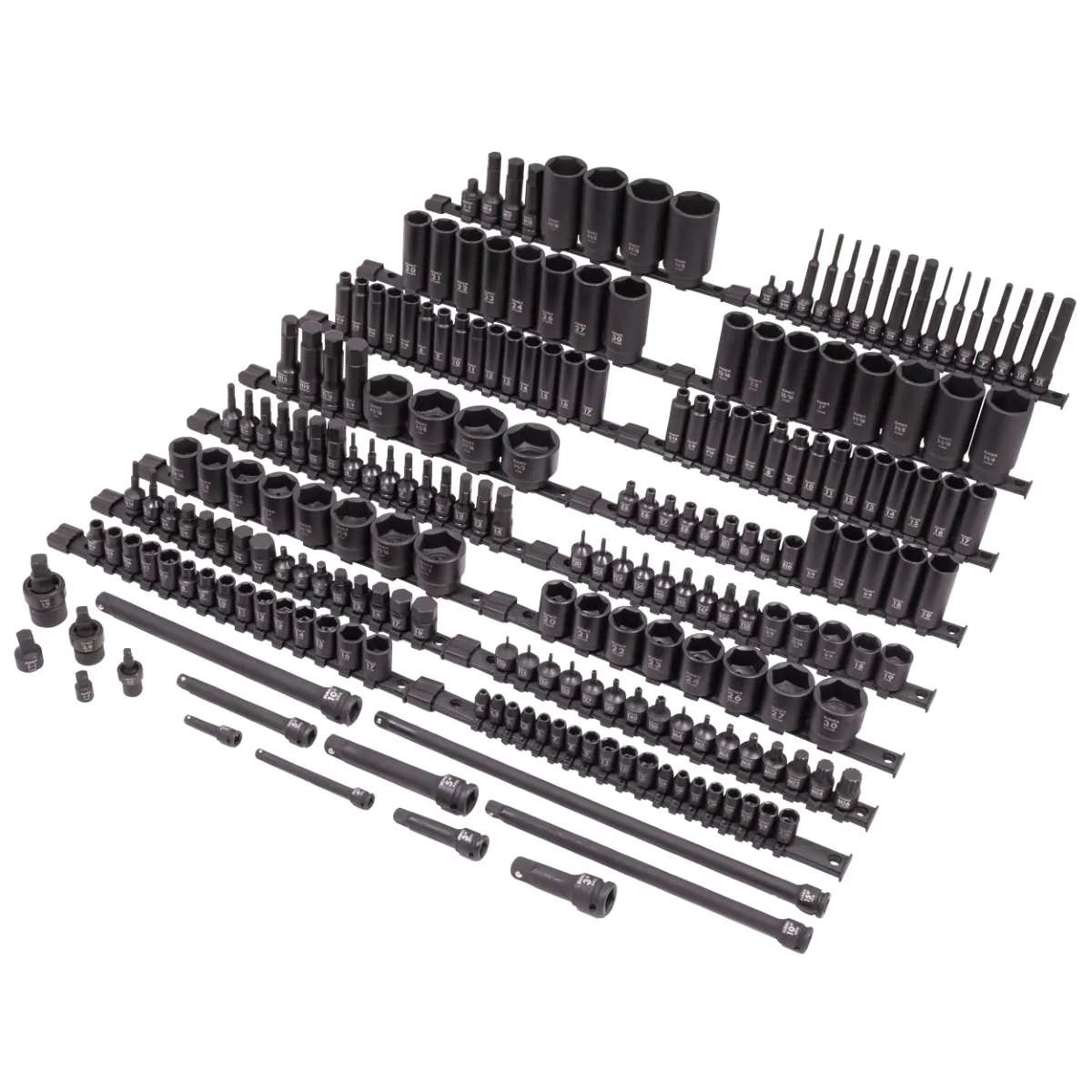SUNEX 222 Piece Mixed Drive Master Impact Socket Set