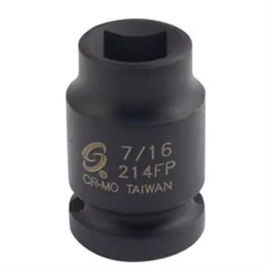 SUNEX 1/2" Drive 7/16" Female Pipe Plug Socket, Black