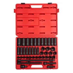 SUNEX 1/2" Drive 43 Piece Metric Master Impact Socket Se