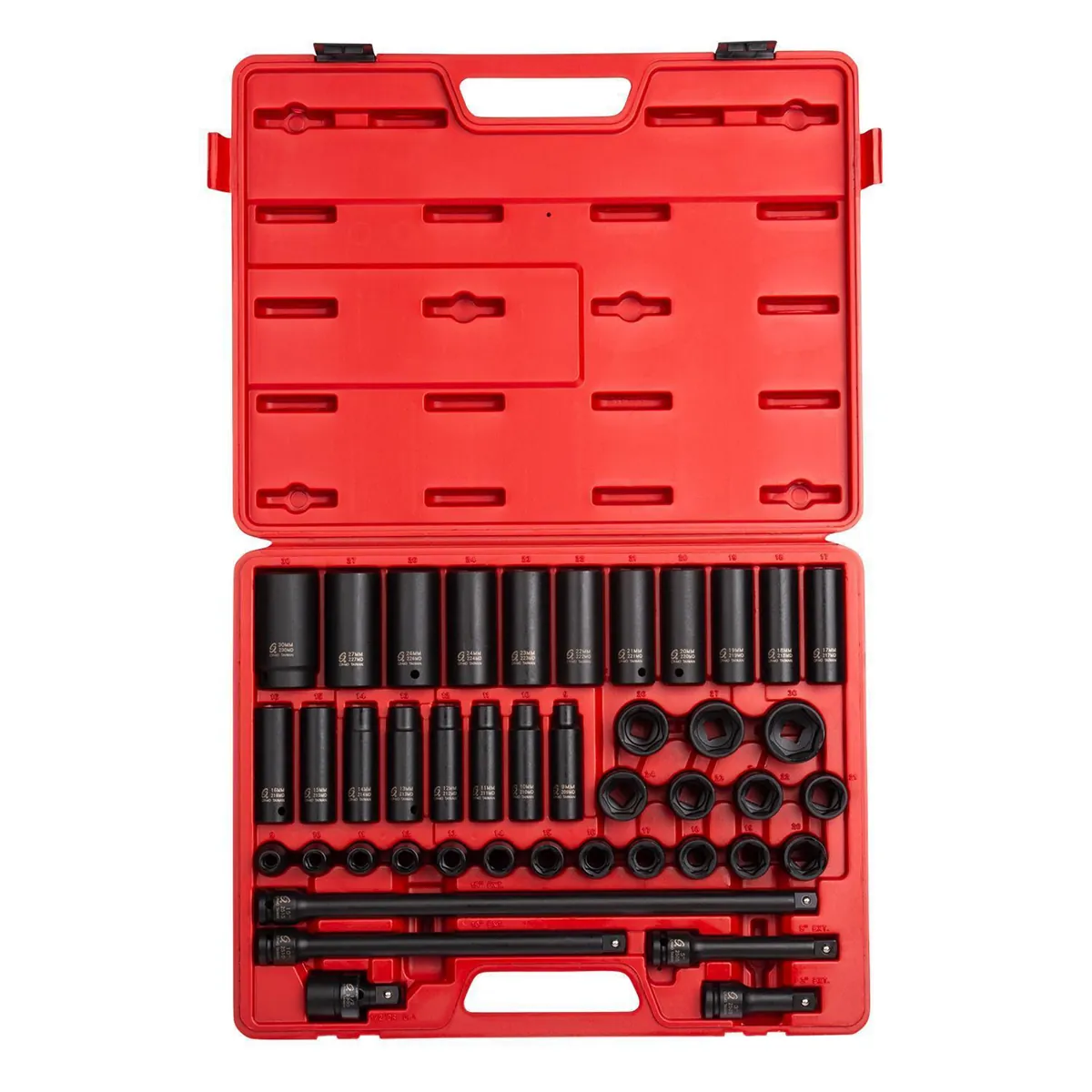 SUNEX 1/2" Drive 43 Piece Metric Master Impact Socket Se