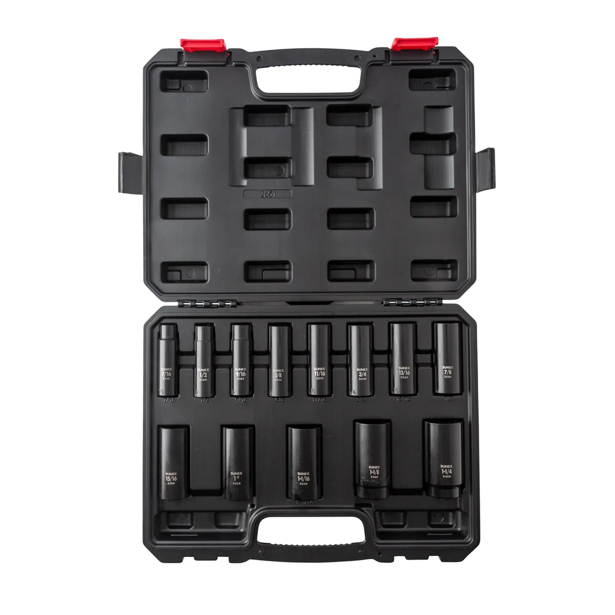 SUNEX SOCKET SET IMPACT 1/2IN. DRIVE 13 PC DEEP SAE 6 PT