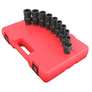 SUNEX SOCKET SET IMPACT 1/2IN. DRIVE 9 PC UNIV STD SAE