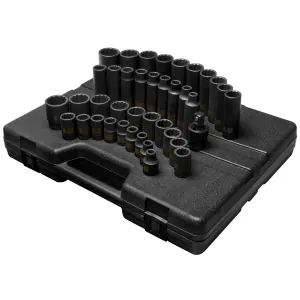 SUNEX 39PC 1/2"DR METRIC MASTER IMPACT SOCKET SET