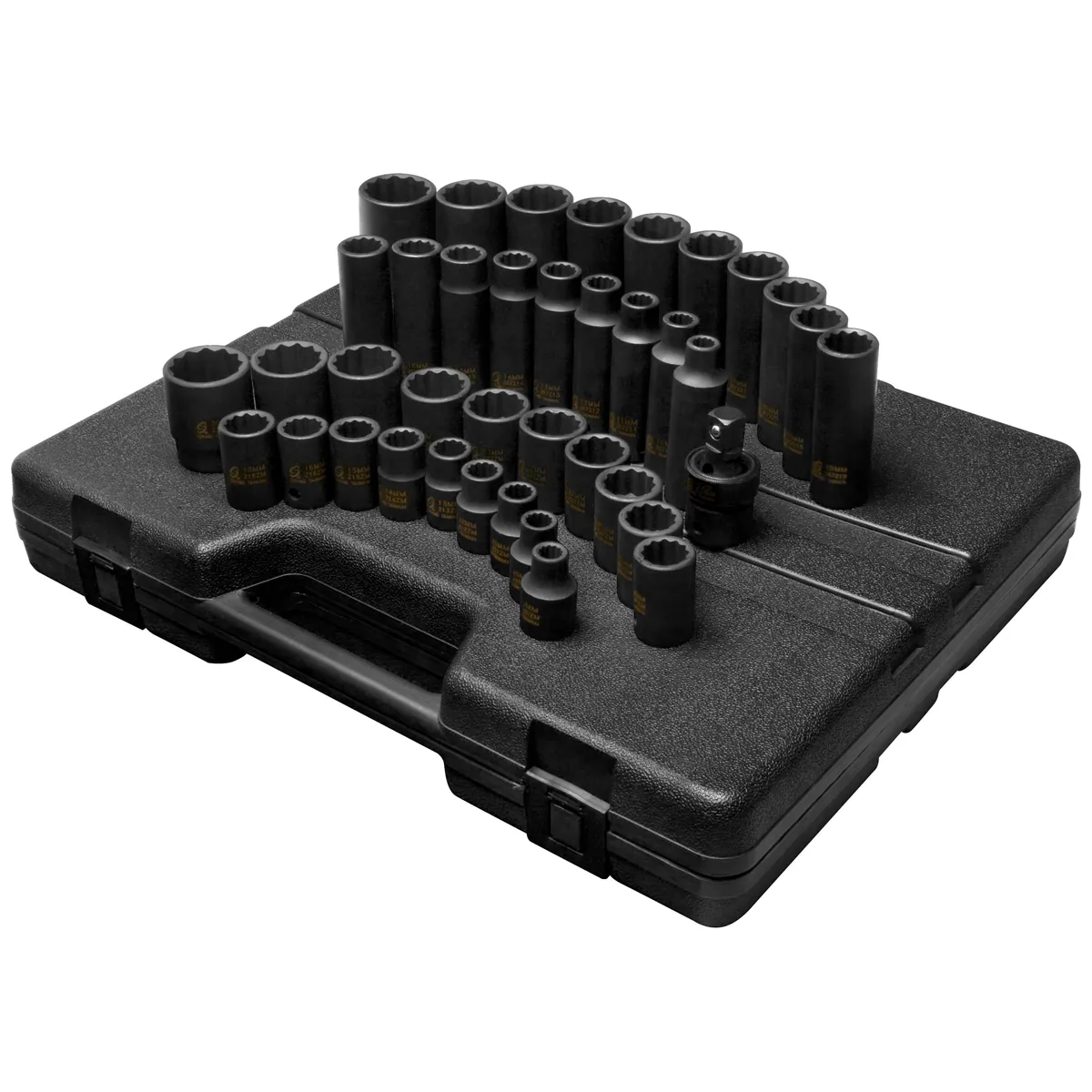 SUNEX 39PC 1/2"DR METRIC MASTER IMPACT SOCKET SET