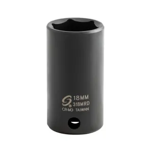 SUNEX 3/8" Drive 18mm Semi-Deep Impact Socket