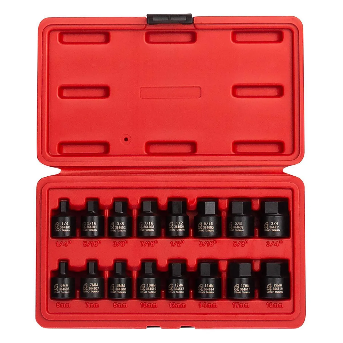 SUNEX 16-Piece 3/8 in. Drive Stubby Impact