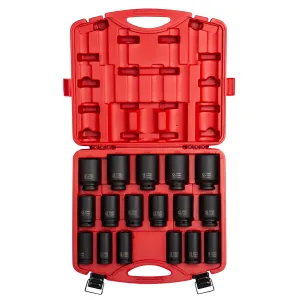 SUNEX 17 PC 3/4" DR METRIC DEEP IMPACT SOCKET SET