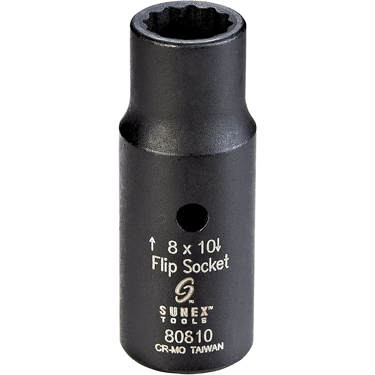 Sunex 1/4" Drive Semi-Deep Impact Flip Socket, 8 x 10mm