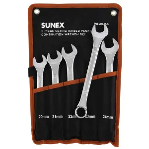 SUNEX 5-PC Metric Raised Panel Combi Wrench Set