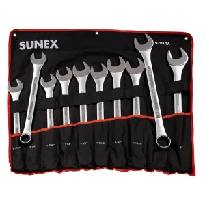 SUNEX 10-PC SAE Raised Panel Jumbo Combination Wrench Set