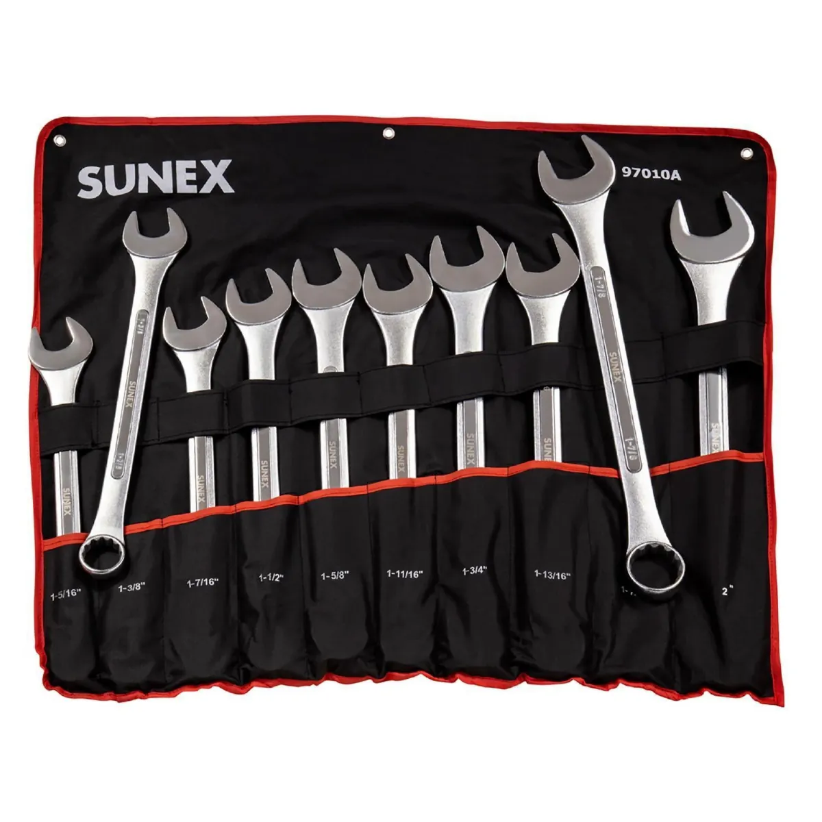 SUNEX 10-PC SAE Raised Panel Jumbo Combination Wrench Set