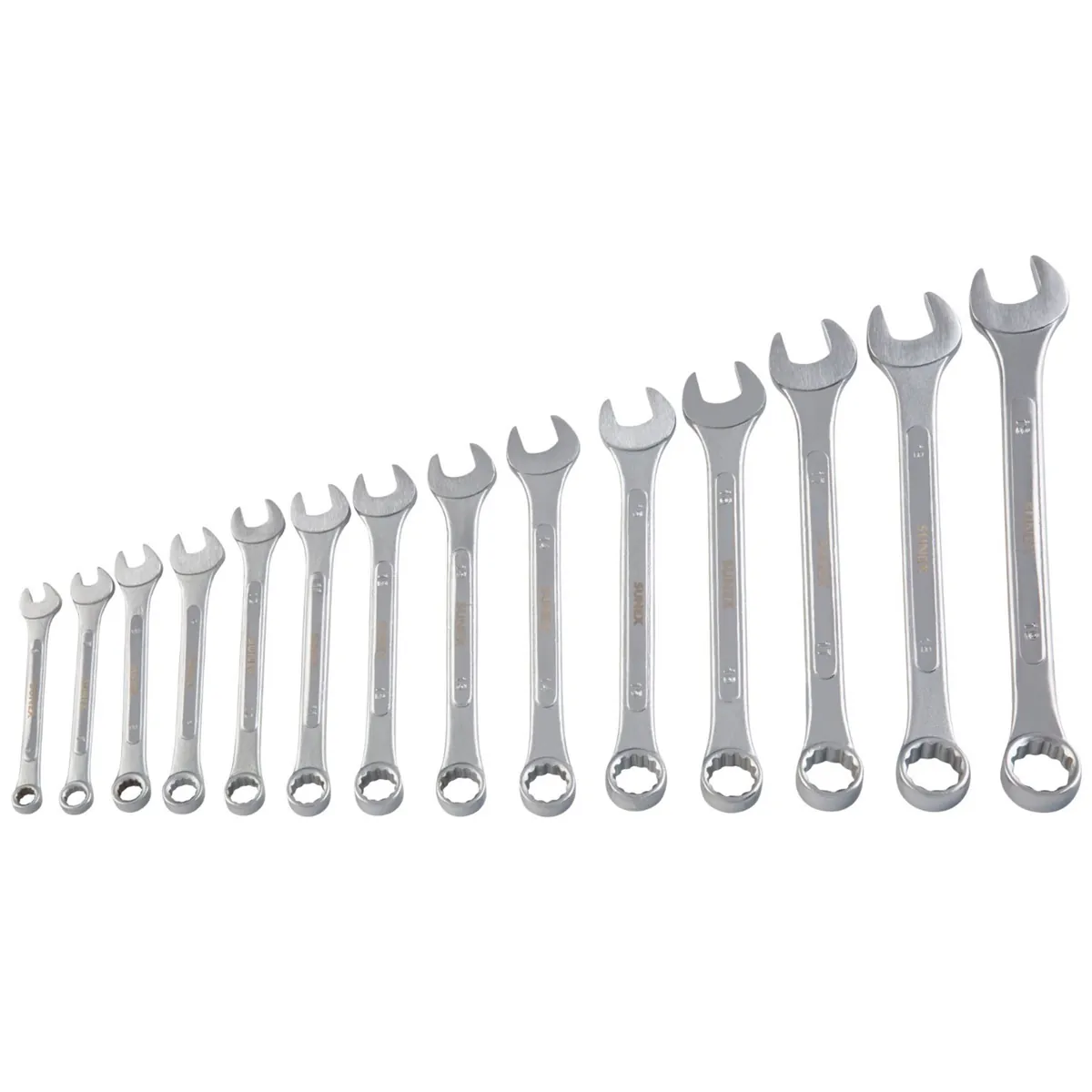 SUNEX 14 Pc. Metric Raised Panel Combination Wrench Set