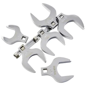 SUNEX 6 Pc 1/2" Dr Full Polish SAE Jumbo Crowfoot Wrench