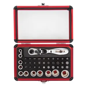 SUNEX 44-Piece Mini 1/4 in. Drive Dual Flex