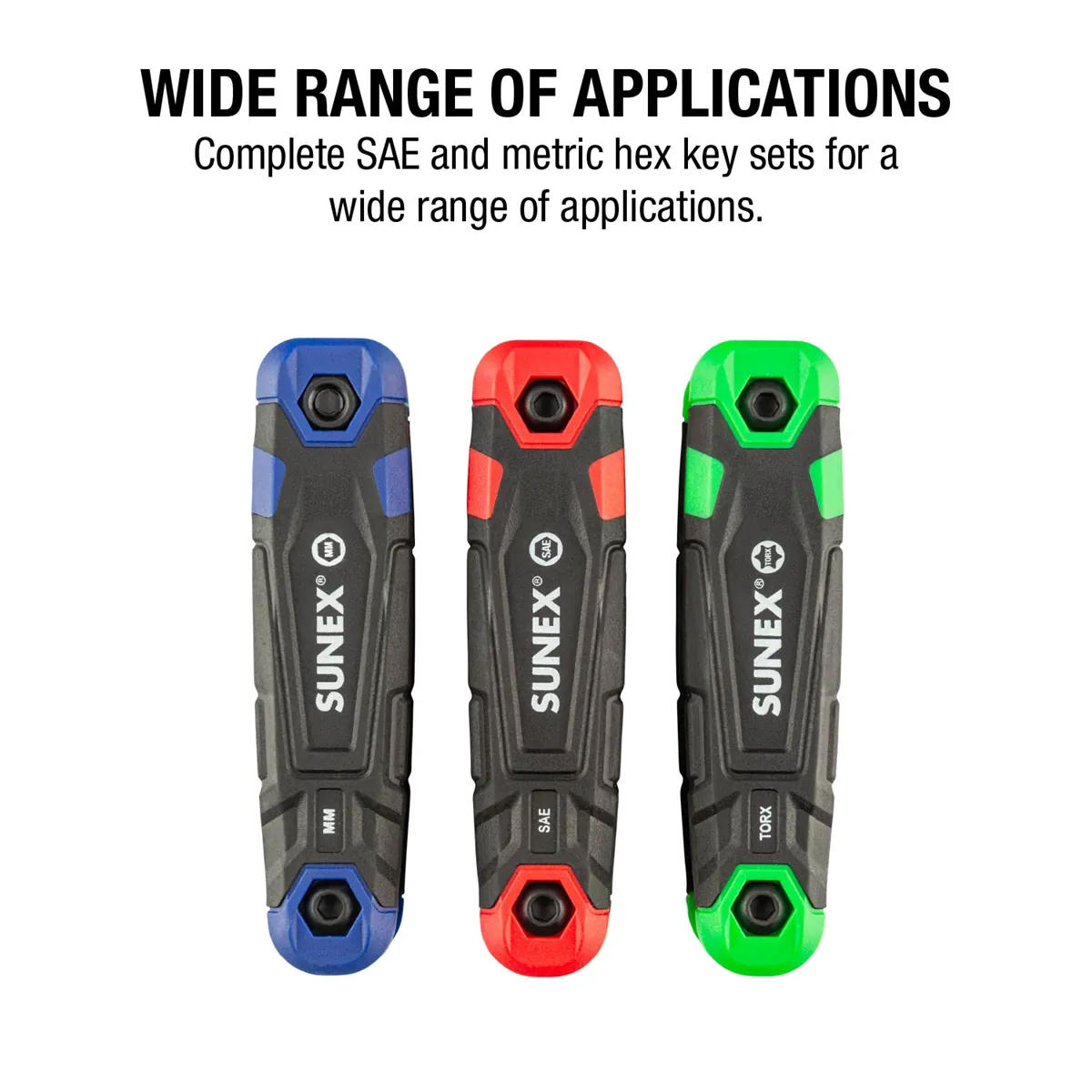 Sunex SAE/Metric/Torx 25 Piece Folding Hex Key Set, 1.5mm-8mm, 5/64"-1/4", T9-T40