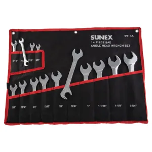 SUNEX 14 Pc. Full Polish SAE Angle Head Wrench Set