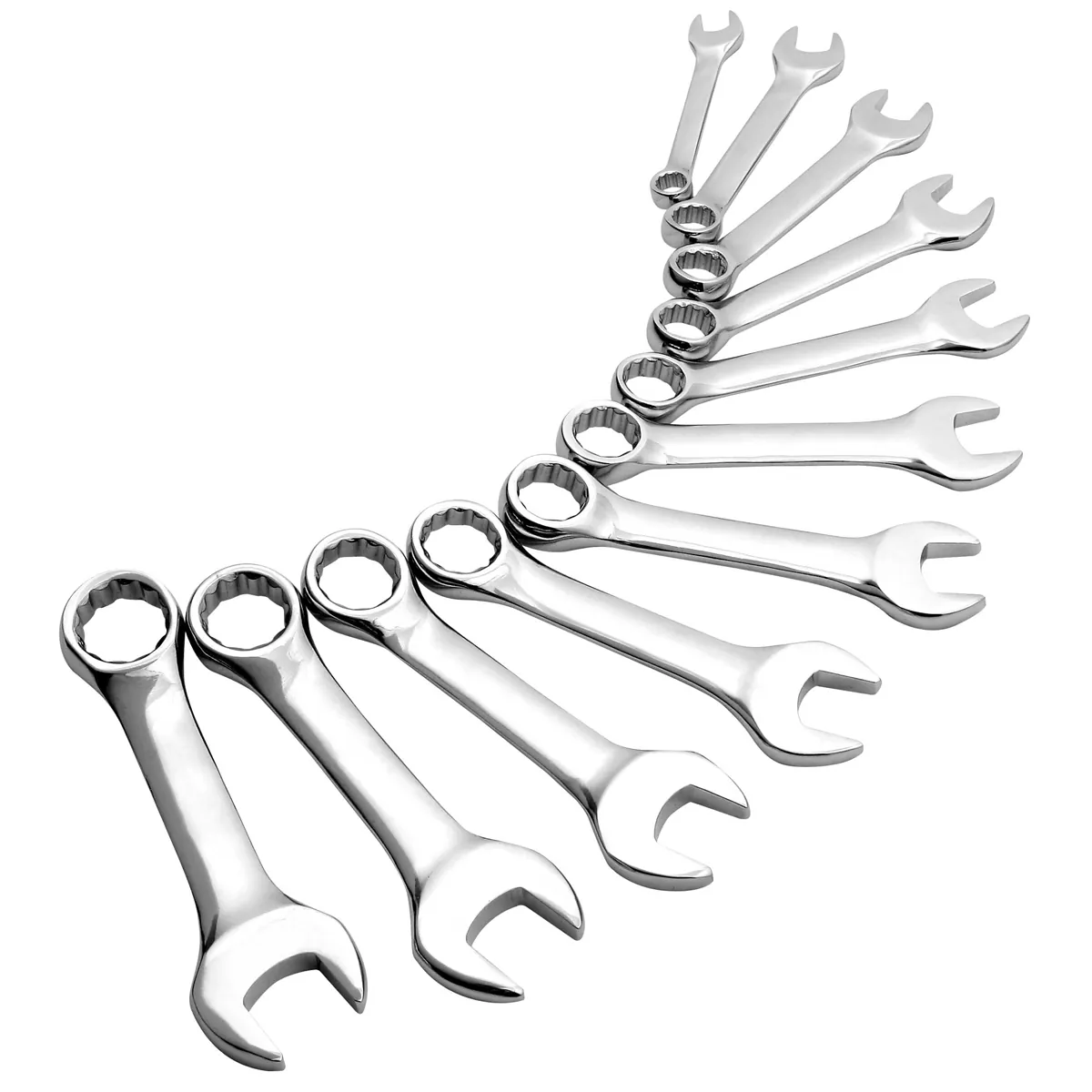 SUNEX 11PC SAE STUBBY FULL POLISH COMBINATION WRENCH SET