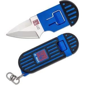SUNEX Al Mar Stringer D2 Wedge Blade Keychain Knife in Blister Card - Blue/Black