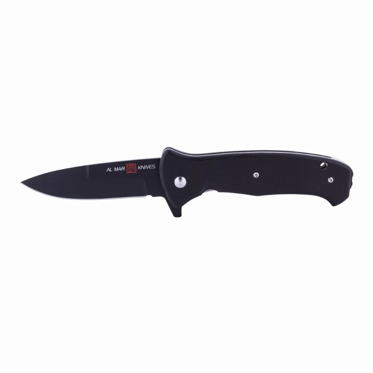 SUNEX AL Mar SERE 2020 G Assisted Open Liner Lock D2 3.6 Inch Matte Black Titanium Finish Plain Edge Talon Blade with G10 Handle Tactical Folding Knive - Black