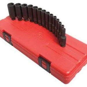 14 Pc. 1/4" Drive Metric Deep Magnetic Impact Socket Set