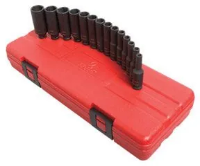 14 Pc. 1/4" Drive Metric Deep Magnetic Impact Socket Set